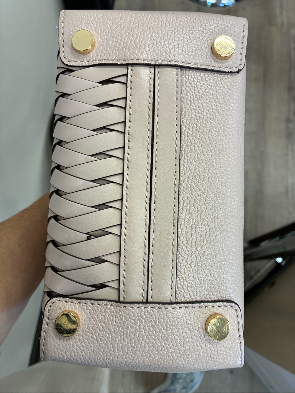 Michael Kors Blush Pink Woven Satchel - Picture 4 of 4